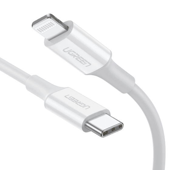 Кабель Ugreen US171 Lightning To Type-C 2.0 Male Cable White 1M, 10493