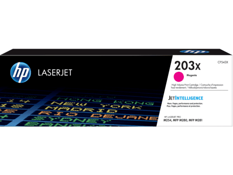 Оригинальный картридж увеличенной емкости HP 203X LaserJet 203X, Пурпурный CF543X