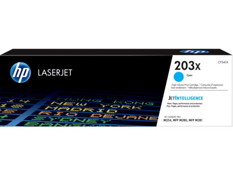 Оригинальный картридж увеличенной емкости HP 203X LaserJet 203X, голубой CF541X