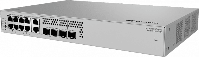Коммутатор HUAWEI S310S-10PN4JX (L2+, 6*1GE, 2*2.5GE PoE+ ports 128W, 2*1GE RJ45, 2*2.5GE SFP, 2*10GE SFP+ ports, AC)