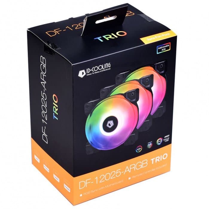 Комплект вентиляторов для корпуса ID-Cooling DF-12025-RGB-TRIO, 12cm, RGB LED