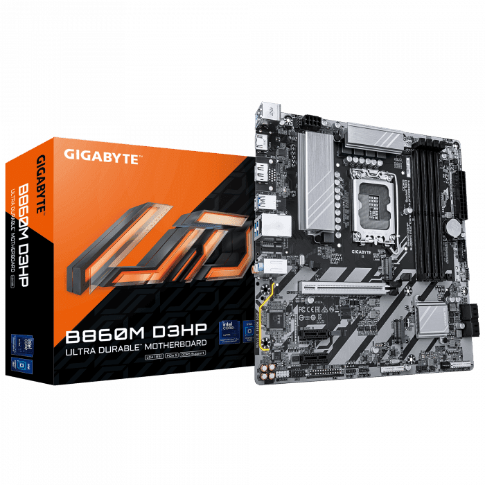 Сист.плата Gigabyte B860M D3HP 1.0, B860, LGA1851, 4xDDR5, PCI-E x16, PCI-E x1, M2, SATA, DP, HDMI, BOX