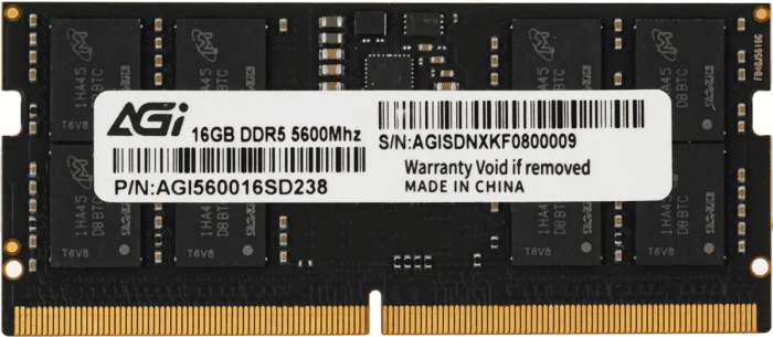 ОЗУ AGI SODIMM 16Gb DDR5, 5600MT/s, CL40, 1.1v, AGI560016SD238-ST
