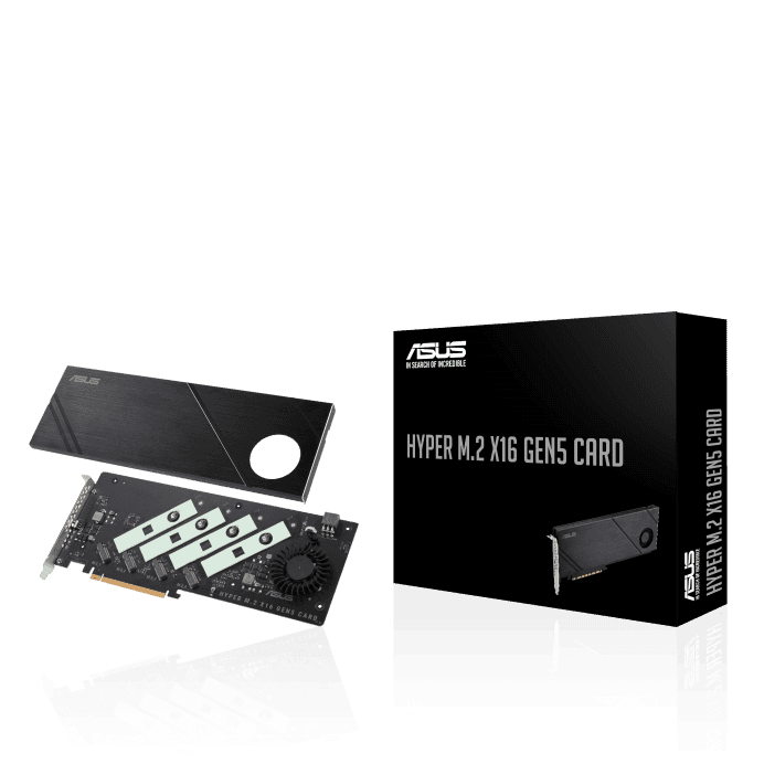 Карта расширения ASUS Hyper M.2 x16 Gen5 Card, 4xNVMe, M.2 (2242/2260/2280/22110).