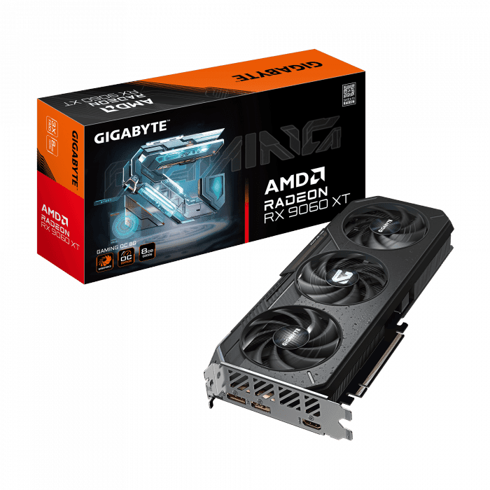 Видеокарта Gigabyte GV-R9060XTGAMING OC-8GD, 8Gb GDDR6, 128bit, HDMI, DP, BOX