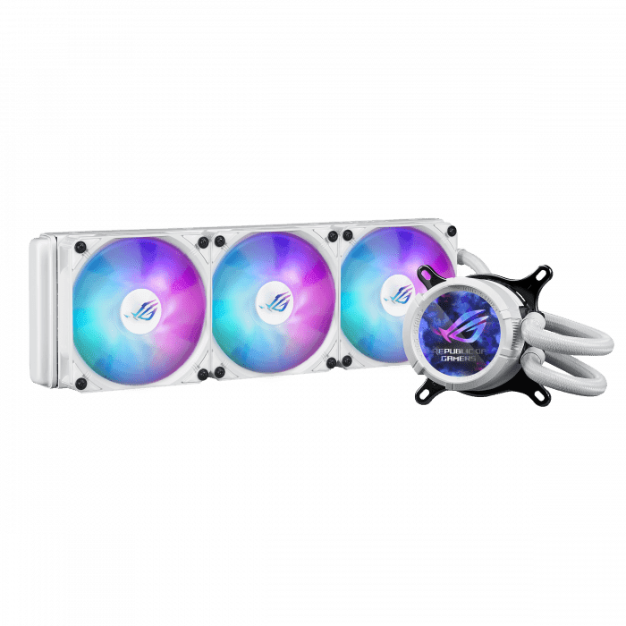 СЖО ASUS ROG STRIX LC III 360 ARGB WHT, AIO, 3xROG STRIX AF-12S ARGB FAN, 1700/AM5, WHITE, BOX