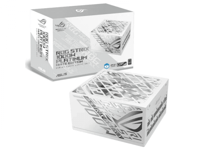 Блок питания ASUS ROG-STRIX-1000P-GAMING-WHITE, 1000W, 80Plus Platinum, Full Modular, RGB, WHITE, BOX