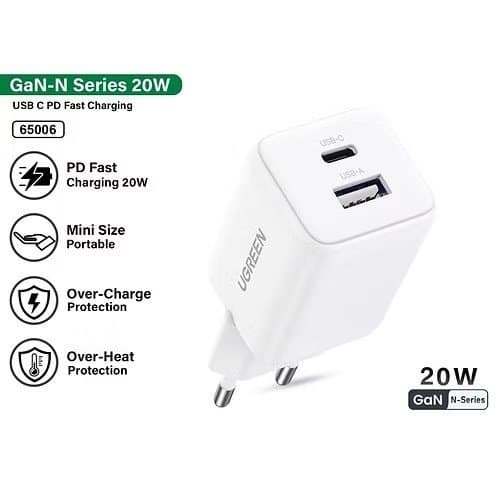 Зарядное устройство UGREEN X514  20W 1C1A GaN Fast Charger 65006
