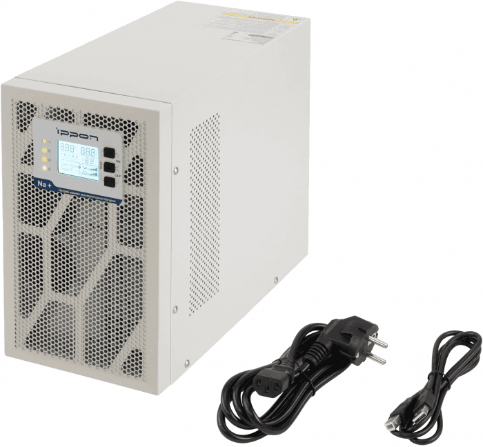 ИБП Ippon Na+ TAE 3000 3000W/Tower online/батарея 12V 4,8Ah*8/USB-B /RS-232/EPO/4 euro роз/ЖК-дисплей/поддержка SNMP/Бел