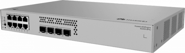 Коммутатор HUAWEI S220S-8P4J (L2, 8*10/100/1000BASE-T PoE+ ports 128W, 4*2.5GE SFP ports, AC power, Fanless)