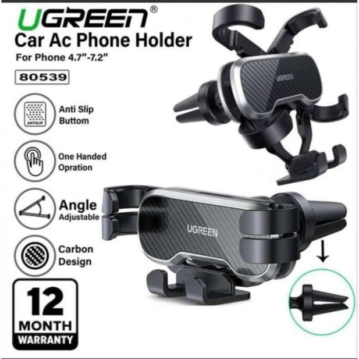 Держатель авто Ugreen LP228 Gravity Drive Air Vent Car Mount Phone Holder 80539