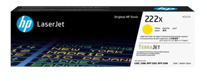 Лазерный картридж увеличенной емкости HP W2222X желтый  222X для HP LJ3303/LJ3203 (2500 стр)