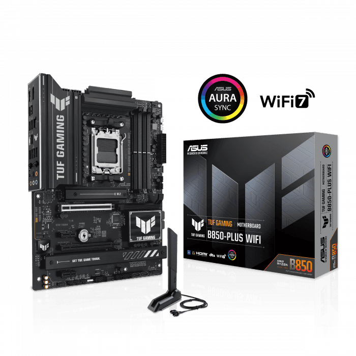 Сист.плата ASUS TUF GAMING B850-PLUS WIFI, B850, AM5, 4xDDR5, PCI-E x16, PCI-E x1, M2, SATA, DP, HDMI, WIFI7, BOX