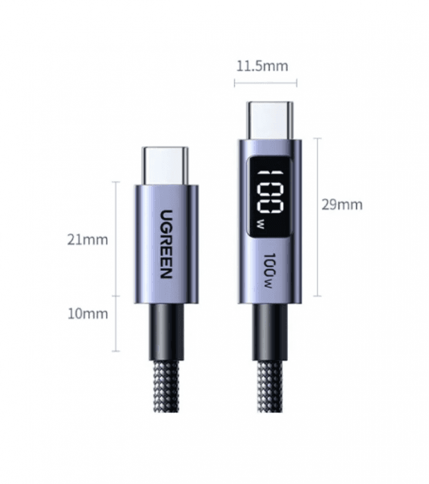 Кабель UGREEN L529 65862 USB-C to USB-C PD Fast Charging Cable