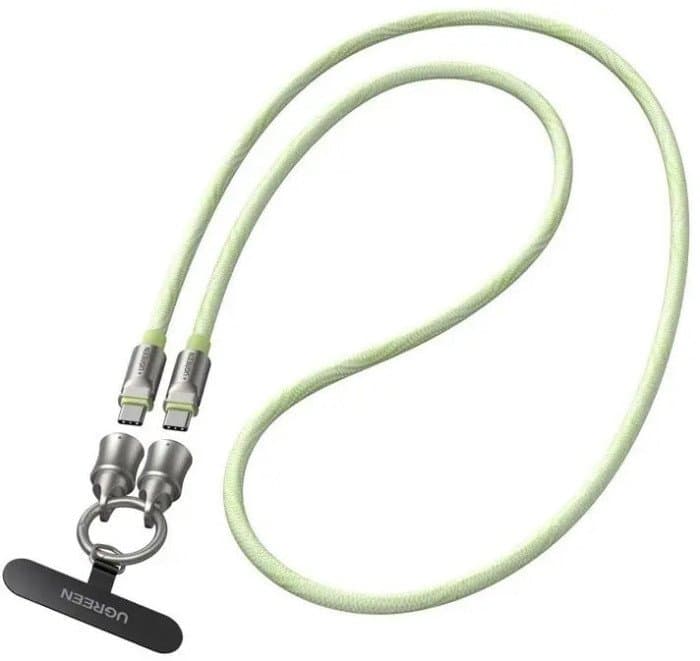 Кабель  UGREEN L508 35500 USB 2.0 60W 1.2m Green Плетёный с петлёй