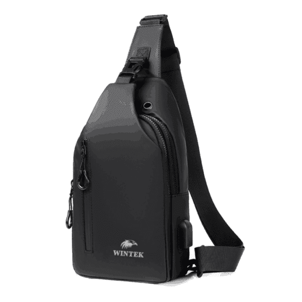 Спортивная сумка Wintek KTB230348, crossbody, полиэстер, c USB, чёрная — фото 1