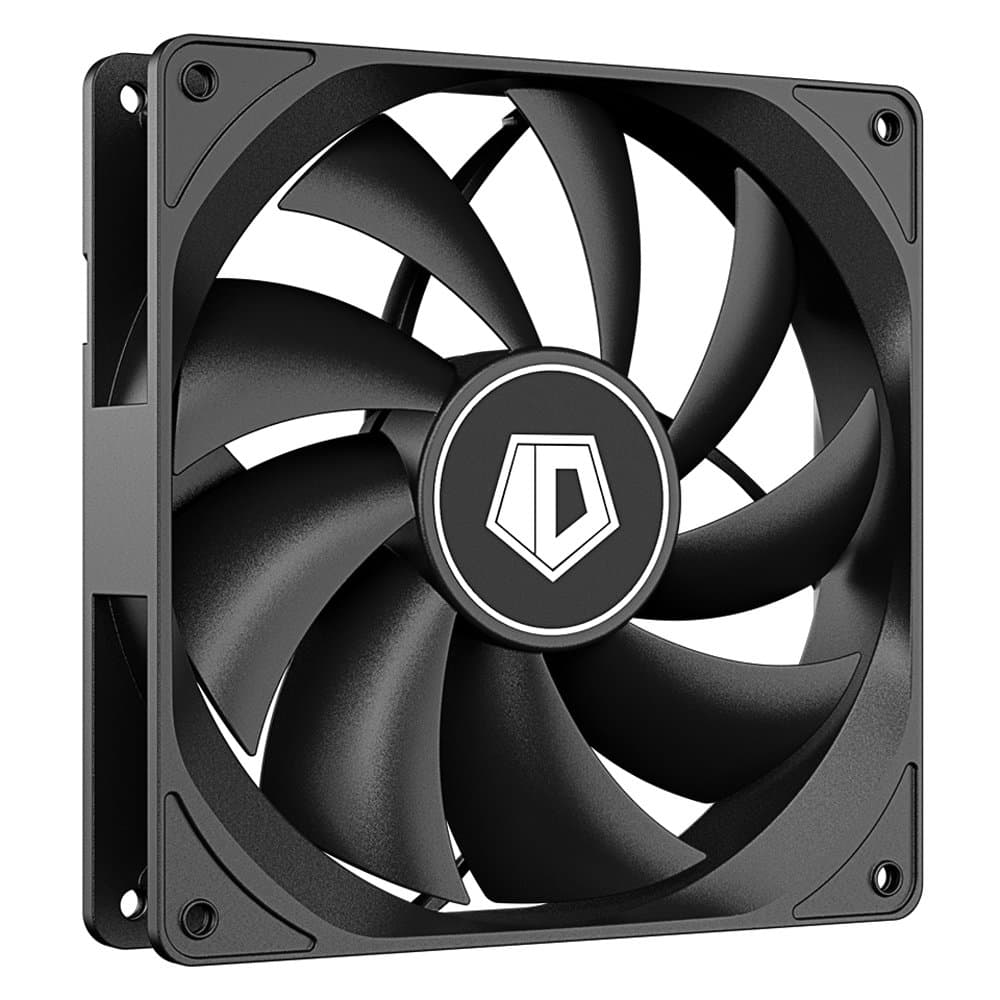 Fan for case, 12cm, ID-Cooling, FL-12025K, 1250rpm, 45CFM, 21dBA, 45 CFM, black, 3pin