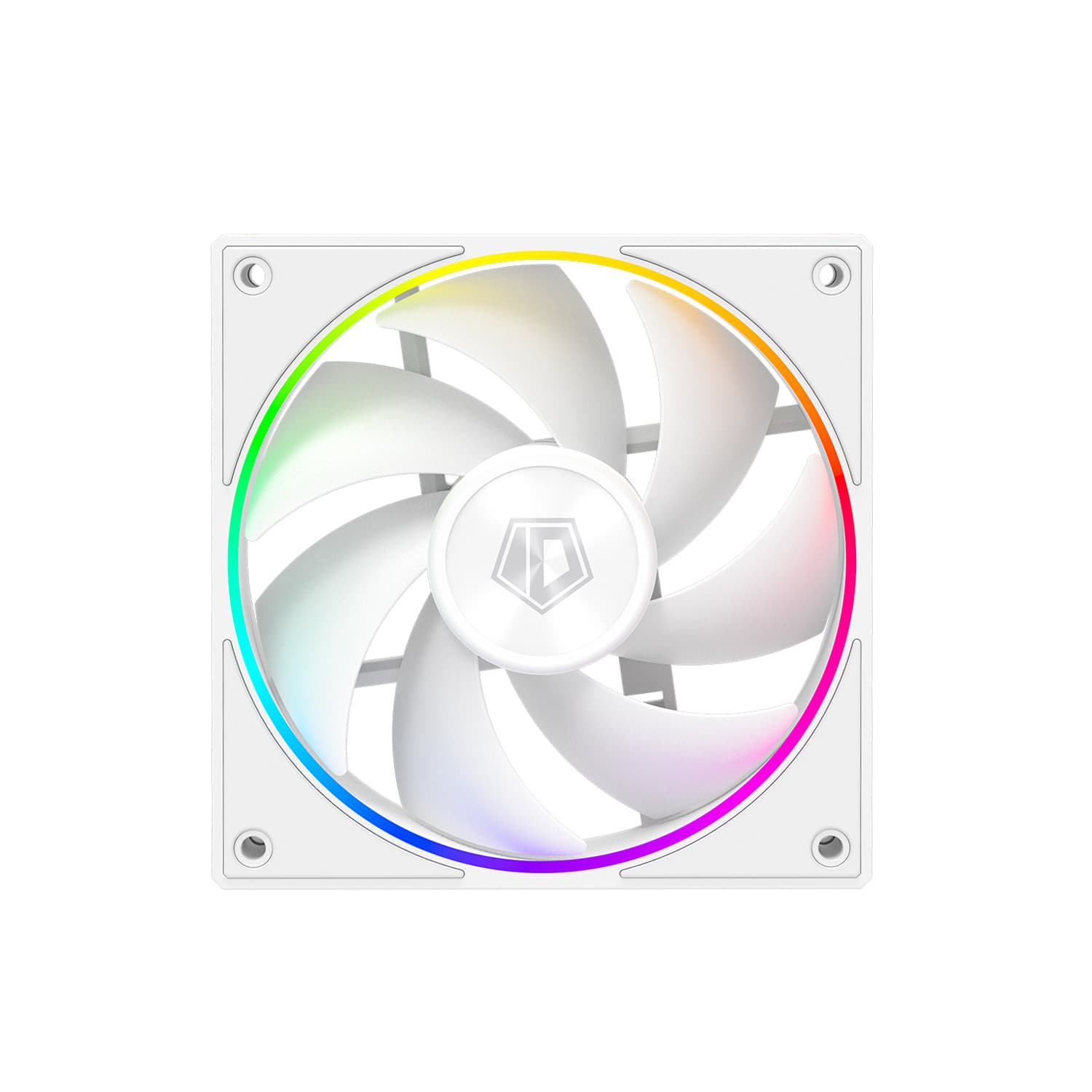 Fan for case, 12cm, ID-Cooling, AF-127-ARGB-W, 500-2000rpm, 78CFM, 29dBA, 10.8-13.2 VDC, white, 3pin