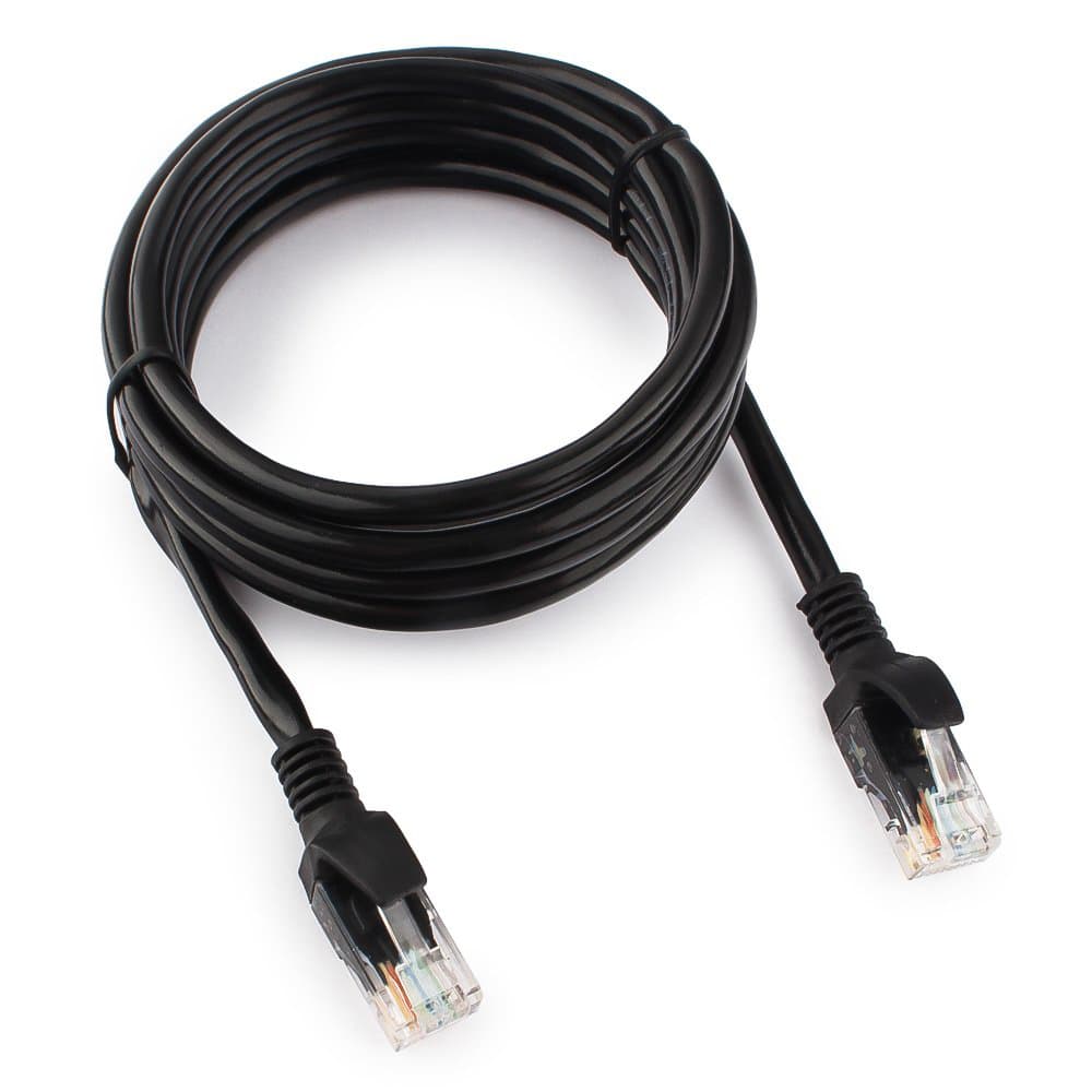 Cable  Patch cord  UTP 5e-Cat  2 m Cablexpert PP12-2M/BK, черный