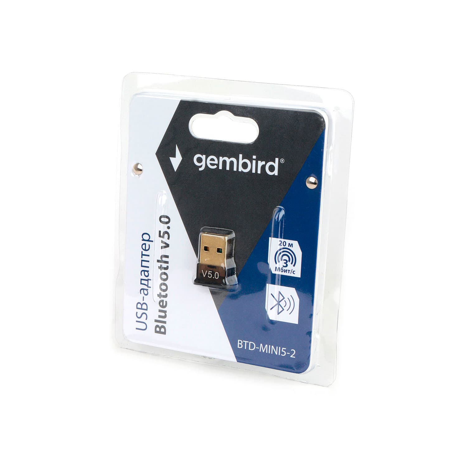 Bluetooth USB adapter Gembird BTD-MINI5-2, Bluetooth v5.0, 10m