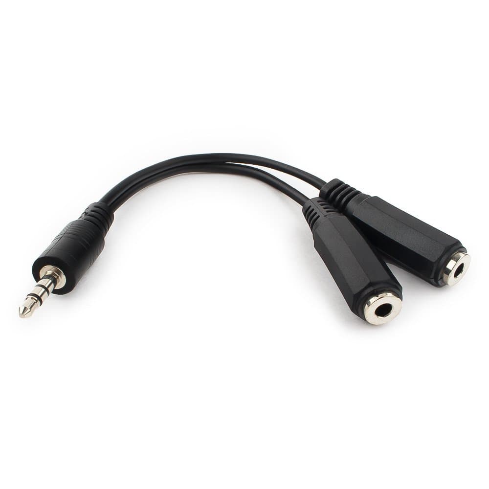 Cable Audio, 3.5mm/m - 2x3.5mm/f, Cablexpert CCA-415-0.1M, 0.1m, black