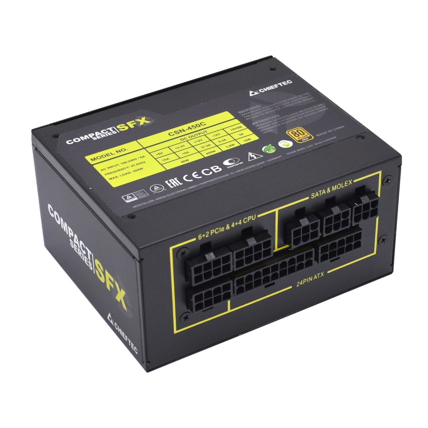 Power supply SFX Chieftec COMPACT, CSN-550C, 550W, 80plus Gold, Modular