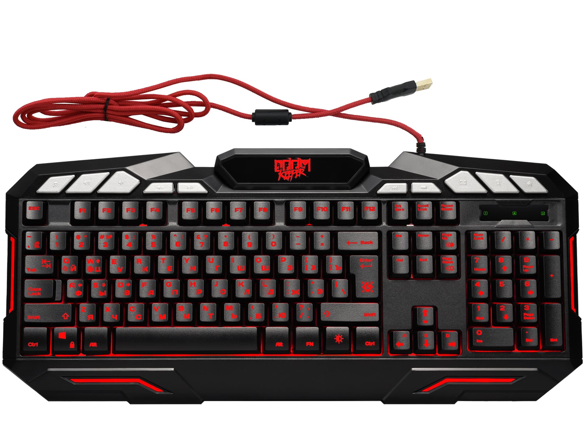 KeyBoard  USB, Defender Doom Keeper GK-100DL, black, (45100)
