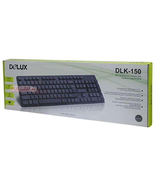 KeyBoard  USB, Delux DLK-150GB,  wireless, 1xAAA, ultra slim, black