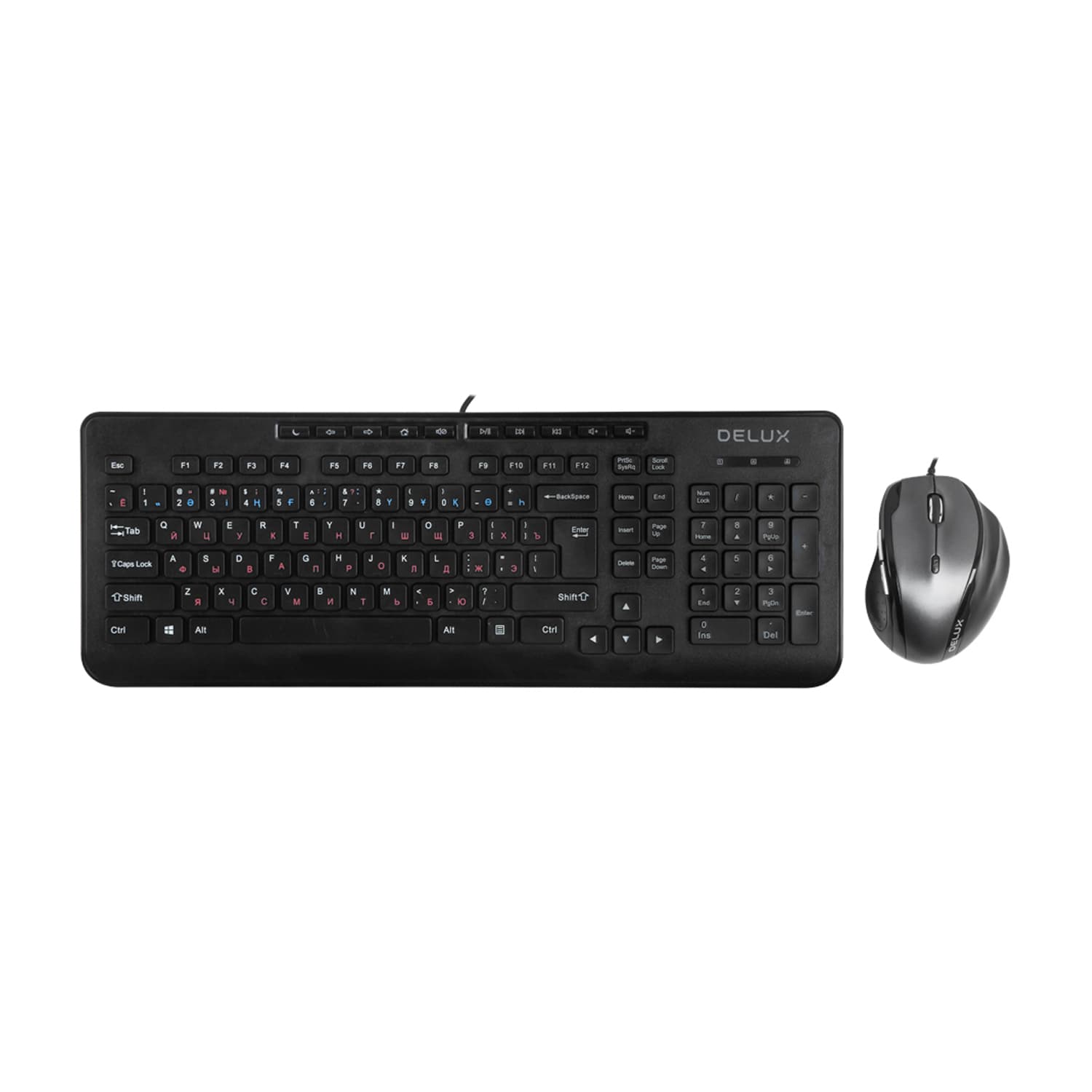 KeyBoard + mouse, USB, Delux DLD-6220OUB, Black