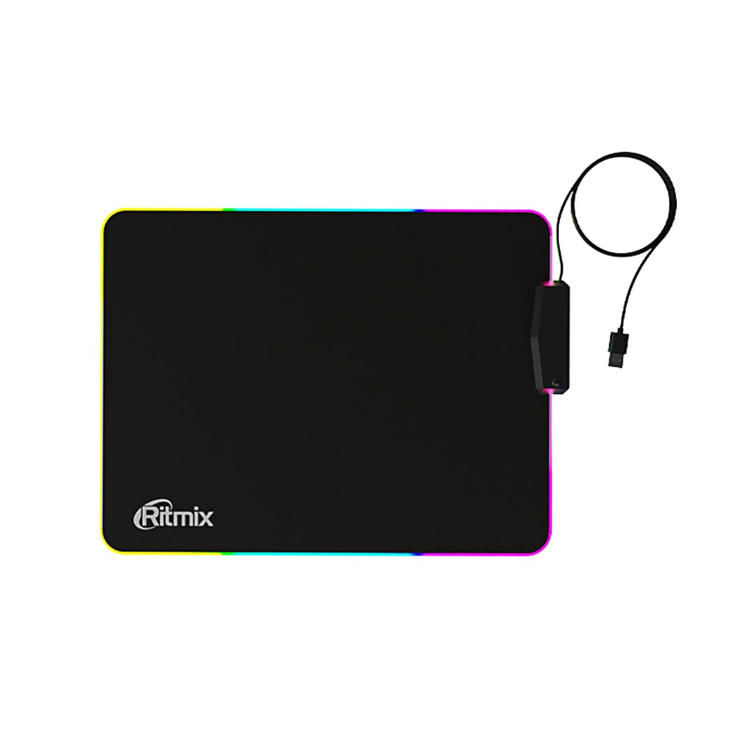 Pad for mouse Ritmix MPD-440, 400x300x3mm, 4 port USB hub, RGB, mUSB power, black