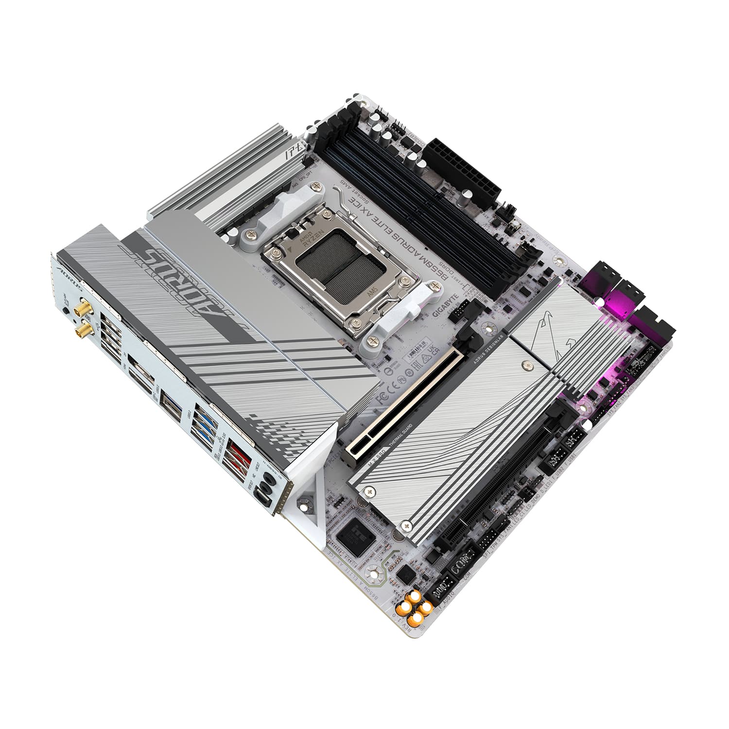 MB Socket AM5, MATX, AMD B650 (DP+HDMI), Gigabyte B650M AORUS ELITE AX ICE, 4DDR5, 2PCIx16