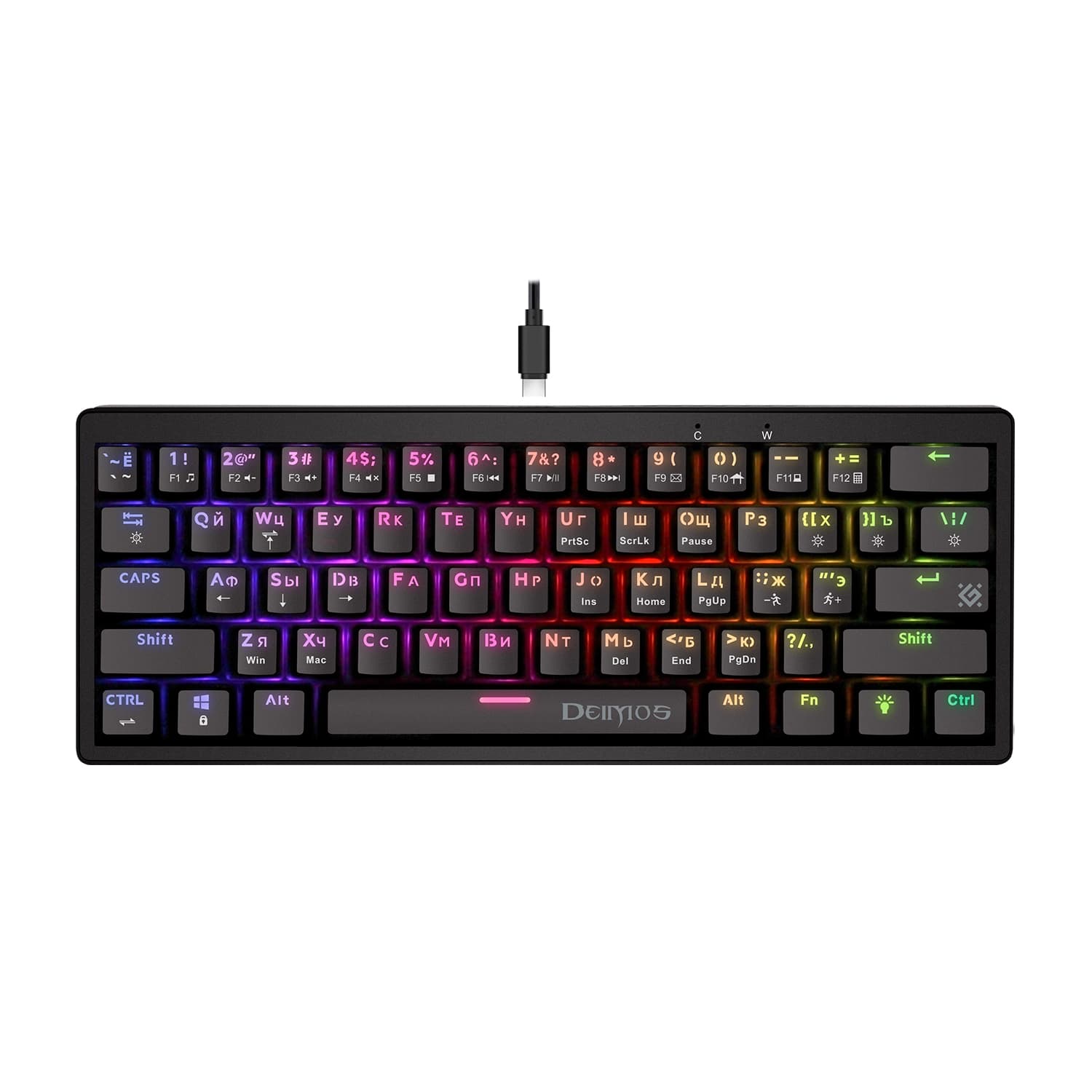 KeyBoard  USB, Defender Deimos GK-303 RU, Black, (45303)
