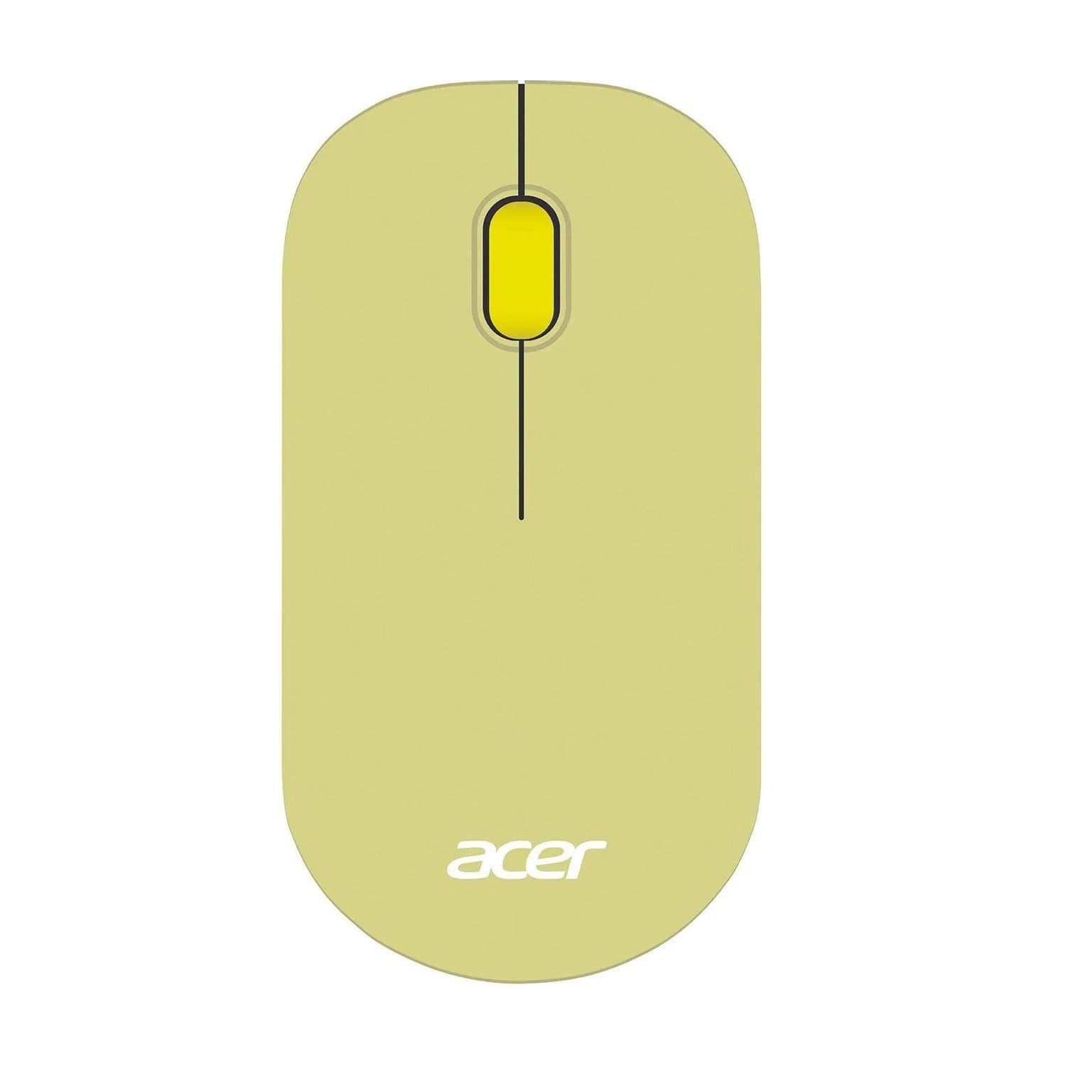 Mouse Acer OMR205, Wireless, Optical 1200 dpi, 3 button, 1AA, USB, Green/yellow