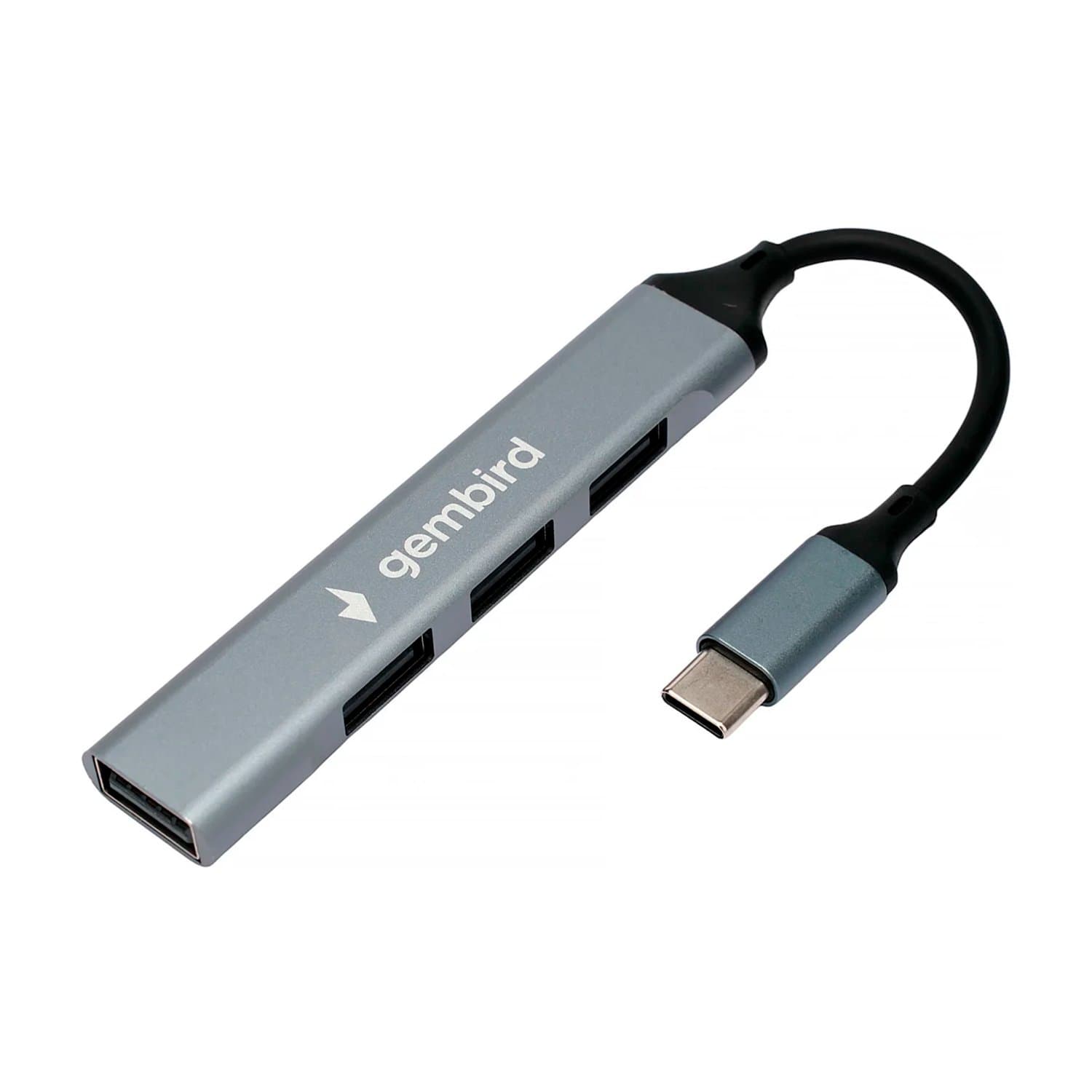 USB Hub 4 port, Gembird  UHB-C201, Type-C, USB 2.0, black
