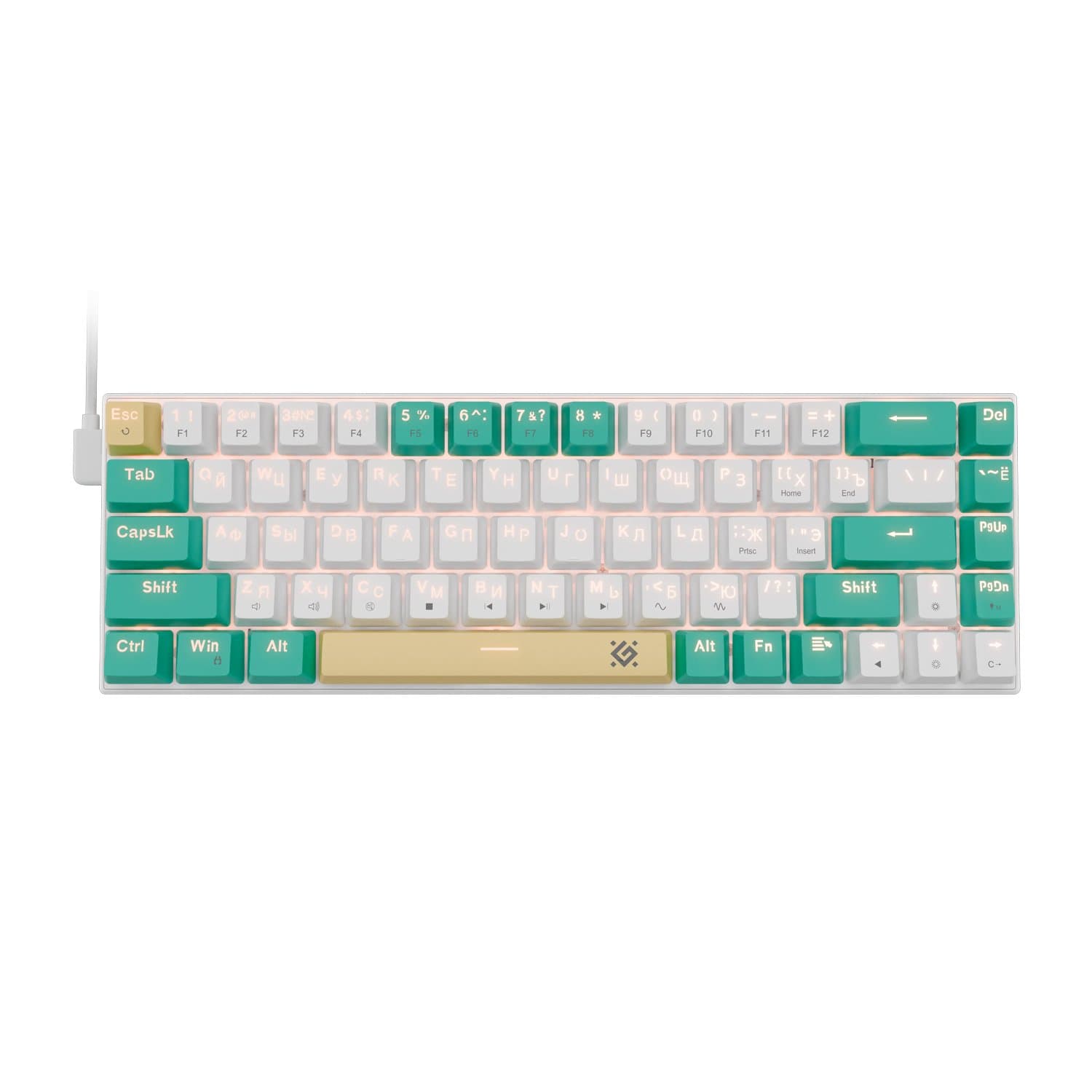 KeyBoard  USB, Defender Vexx Pro GK-084 RU, White-green, (45084)