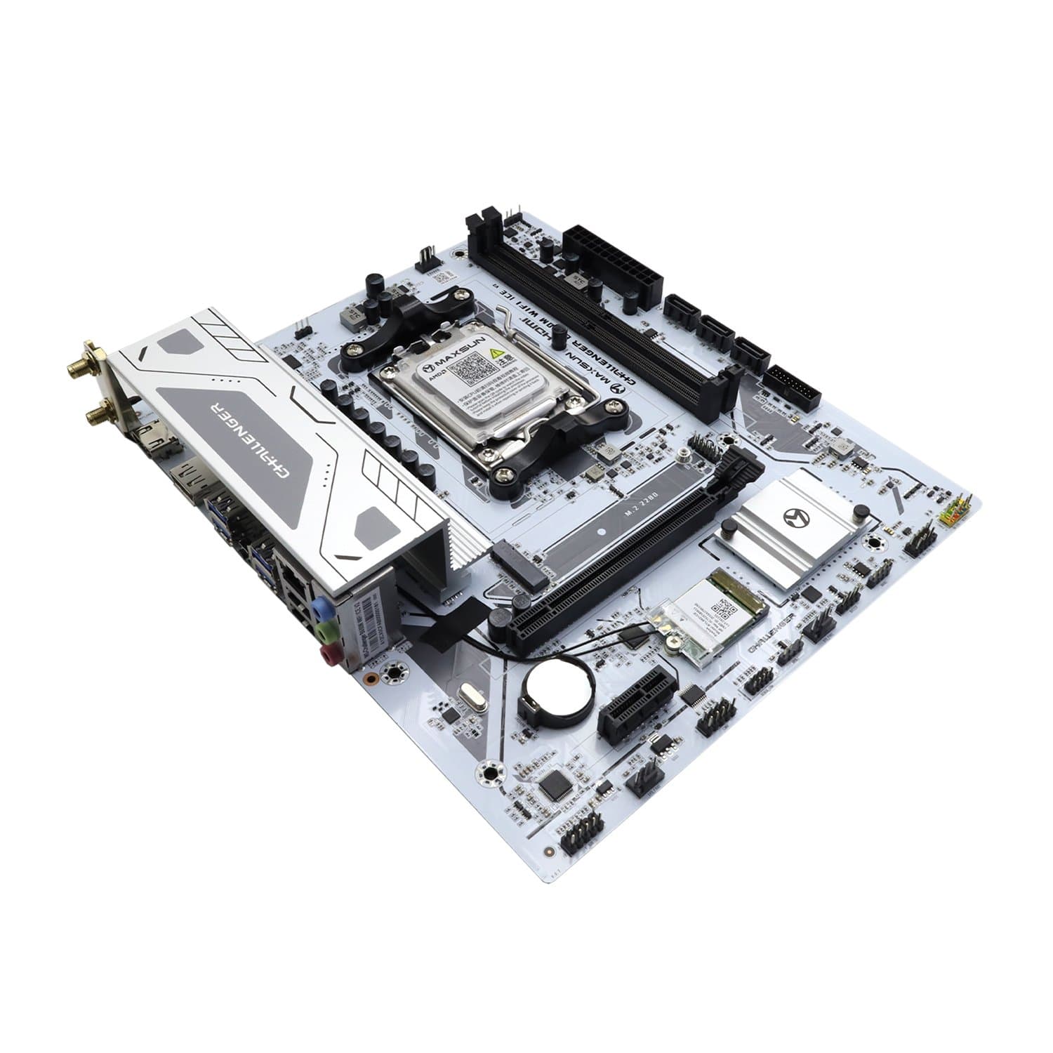 MB Socket AM5, MATX, AMD B650 (VGA+HDMI) MaxSun Challenger B650M WIFI ICE , 2DDR5, PCIx16, PCIx1