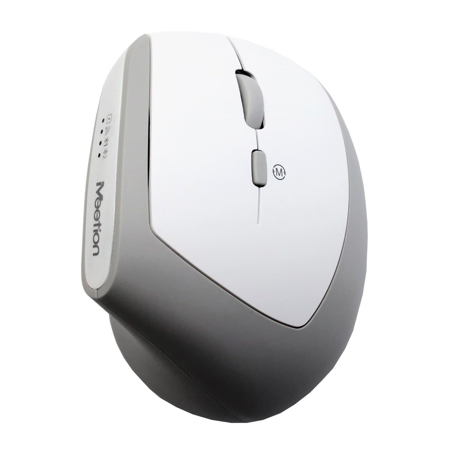 Mouse Meetion BTM008, Wireless, optical, 2400DPI, 500mA, USB-C, 2.4 GHz/BT, White Grey
