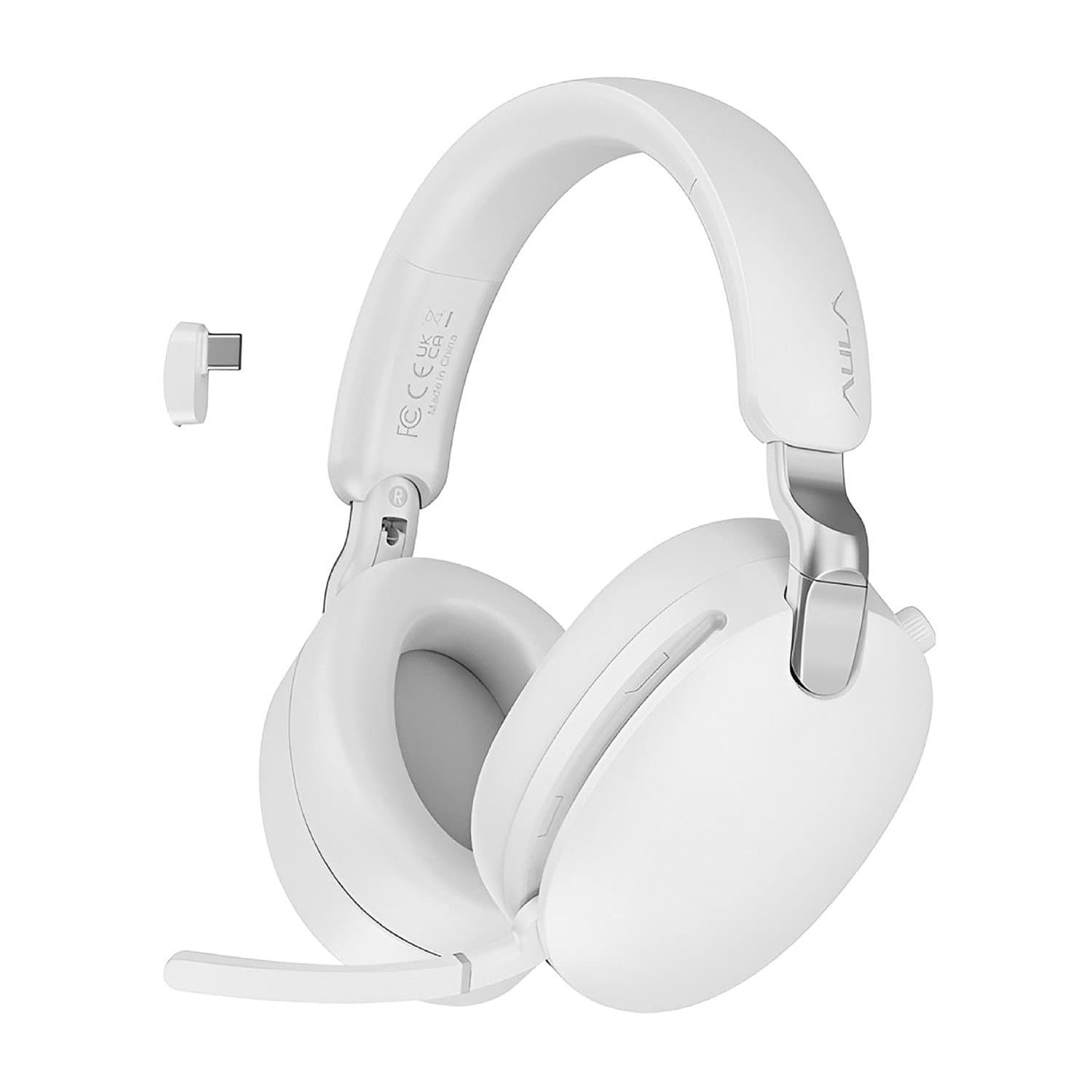 Bluetooth headphone AULA A500 WHITE, BT5.4/cable, white