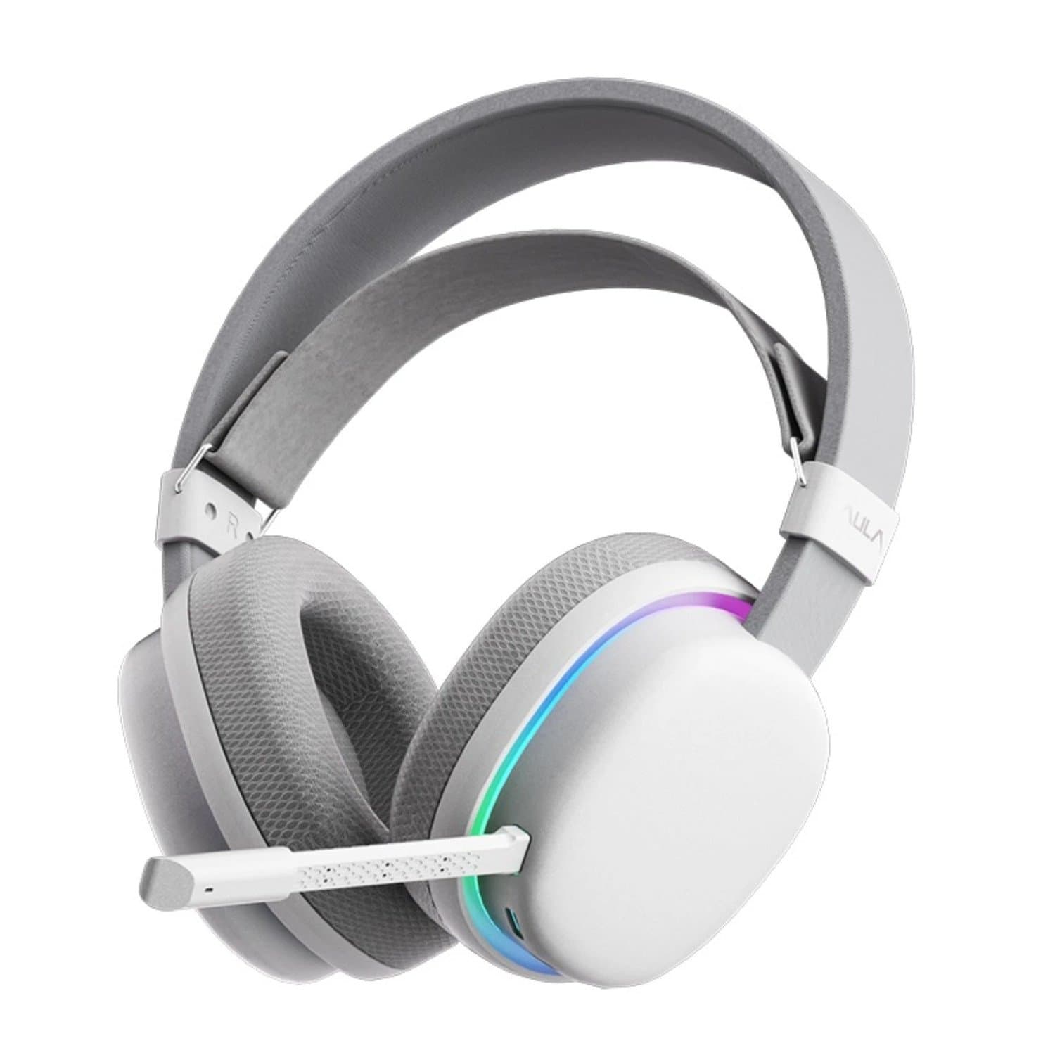 Bluetooth headphone AULA G7 WHITE, BT5.3/2.4G/cable, white — фото 1