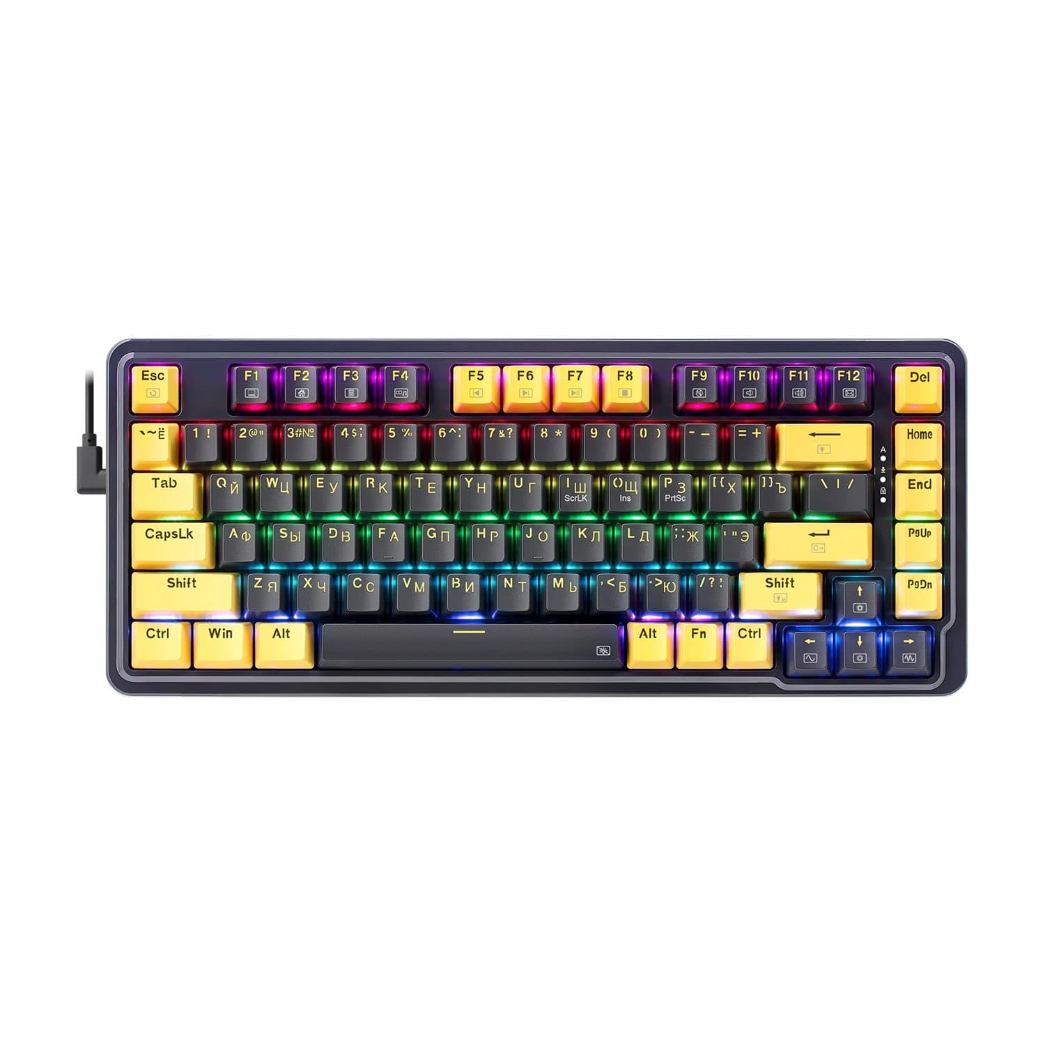 KeyBoard  USB, Redragon Elf RU, wireless, purple/yellow, (71664)