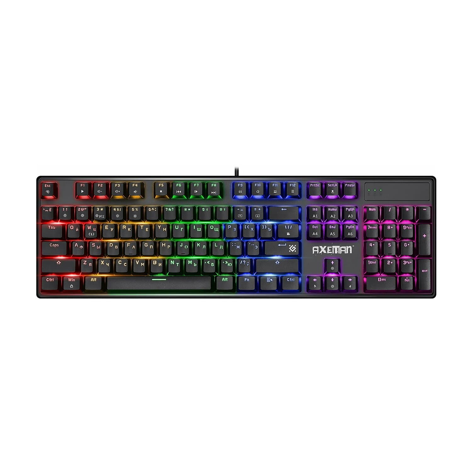 KeyBoard  USB, Defender Axeman GK-302 RU, Black, (45306)