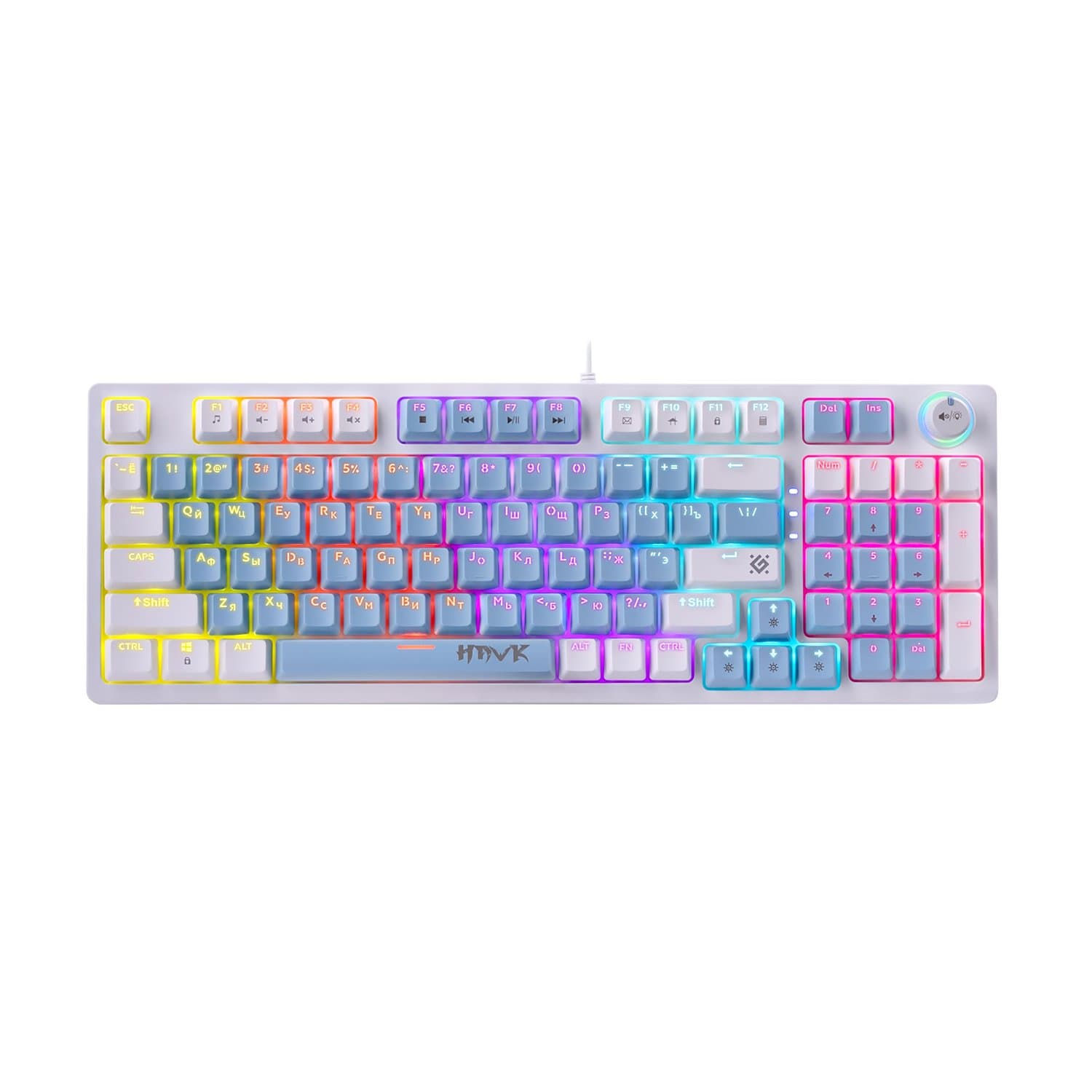 KeyBoard  USB, Defender Hawk GK-418 RU, blue, (45422)