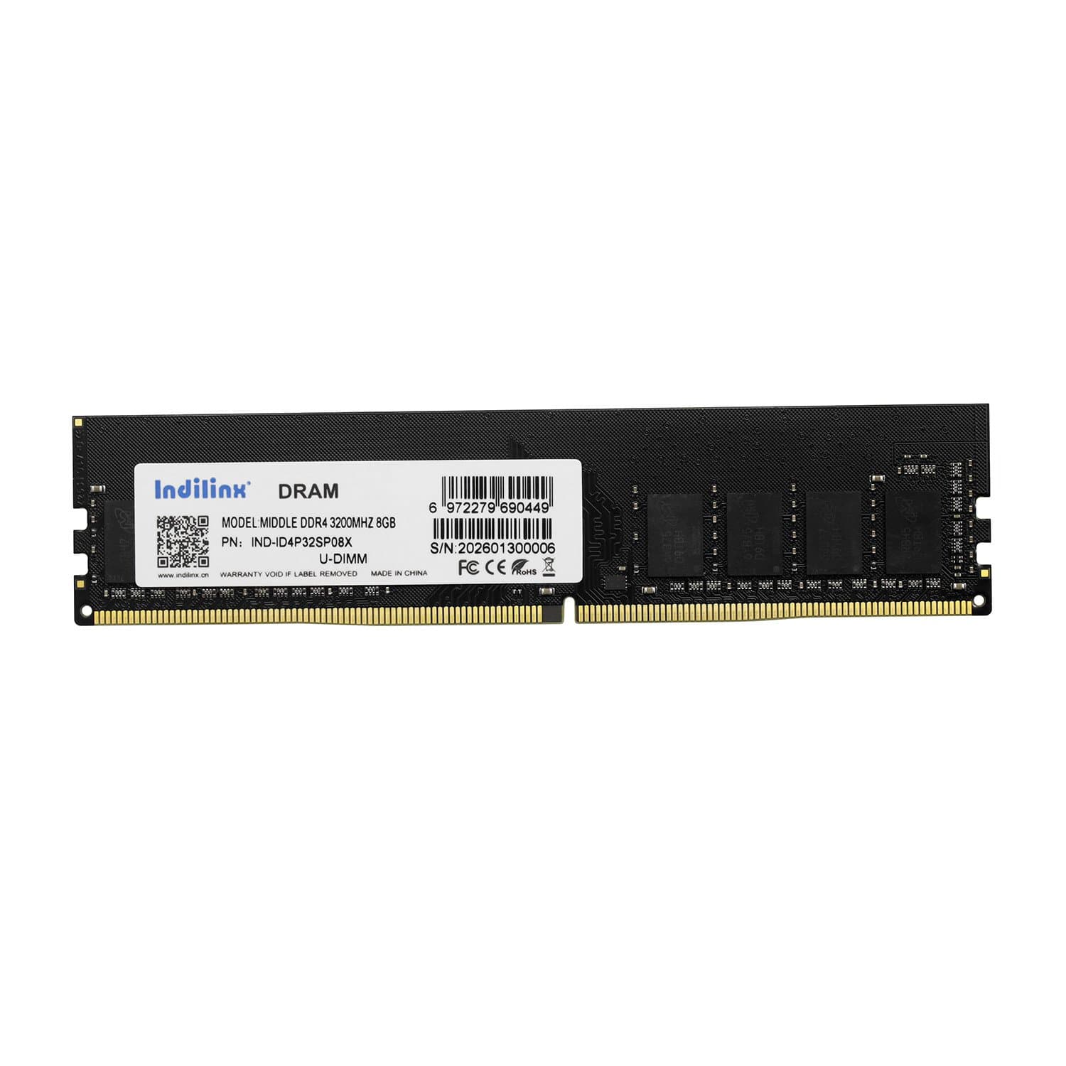 DIMM DDR4  8 GB <3200MHz> Indilinx, IND-ID4P32SP08X, CL22 — фото 1