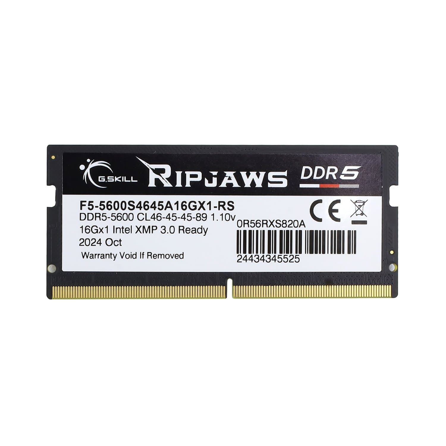 SO-DIMM DDR5 16 GB <5600MHz> G.Skill RipJaws, F5-5600S4645A16GX1-RS, 46-45-45-89