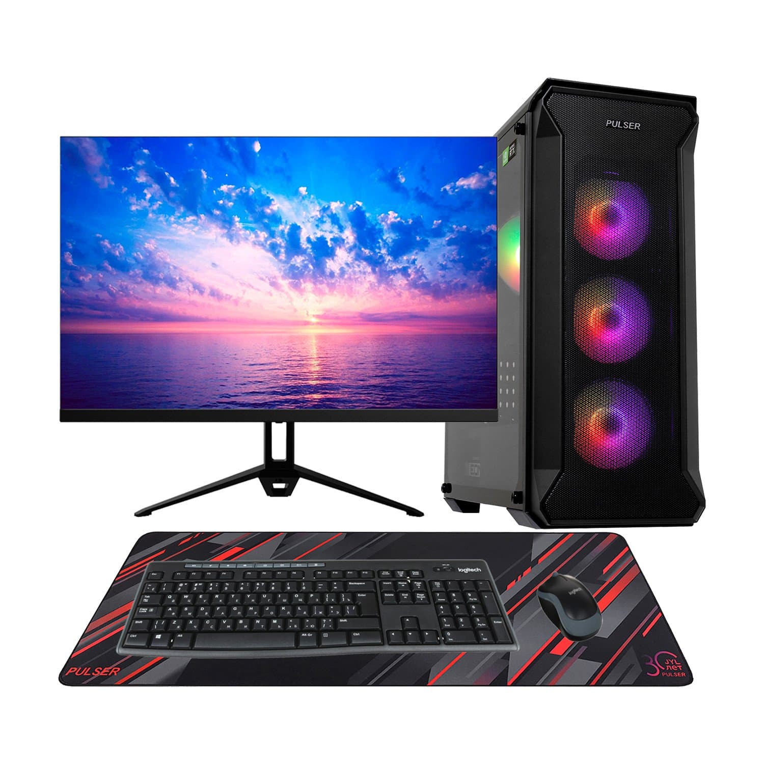 Core i5-14400F-2.5GHz/B760/RAM 32GB/SSD 1TB (M.2)/RTX5060-8GB/no DVD/600W/Монитор 27" Sanc 200Hz