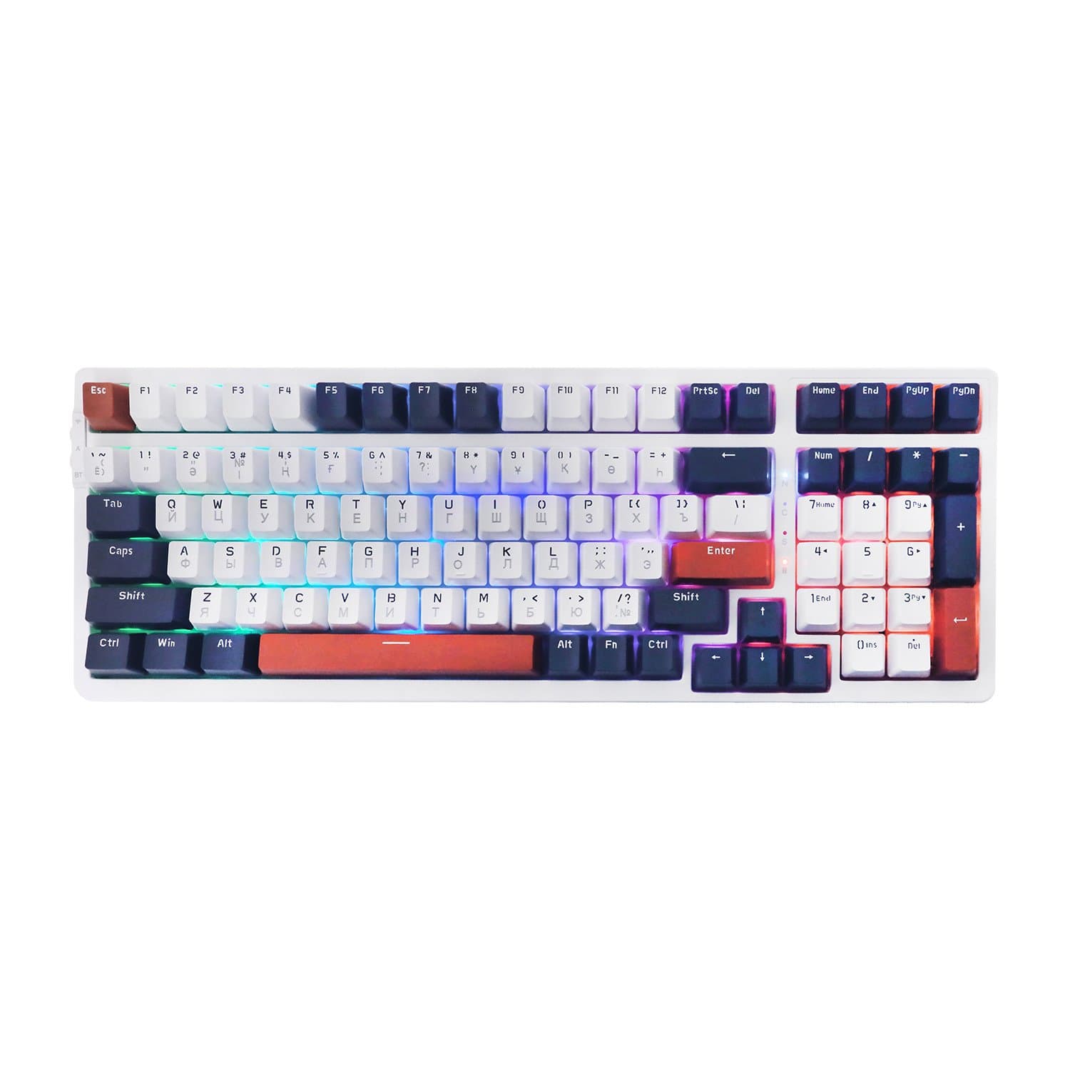 KeyBoard USB, Attack Shark K98, Banana switch, 100 keys, 2,4/BT/cable, Navy