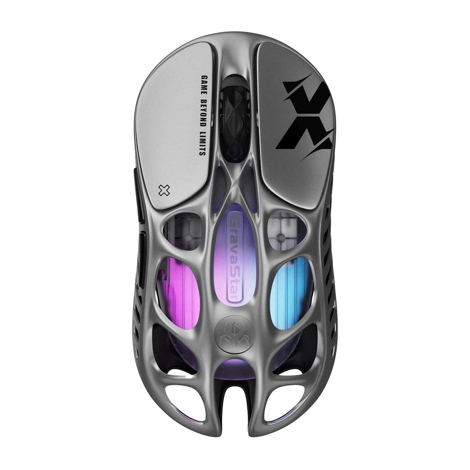 Mouse GravaStar Mercury X, Wireless, BT 5.1/2.4GHz, Optical 32000 dpi, 5 buttons, USB, Grey