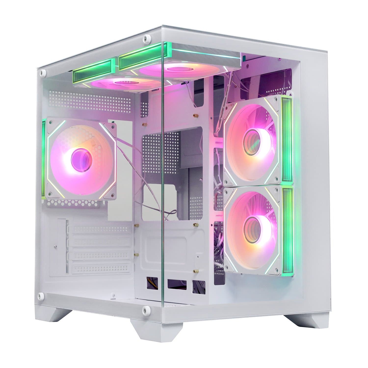 Case ATX midi tower  Wintek, AQUABOX S05-W TG, (без БП), White