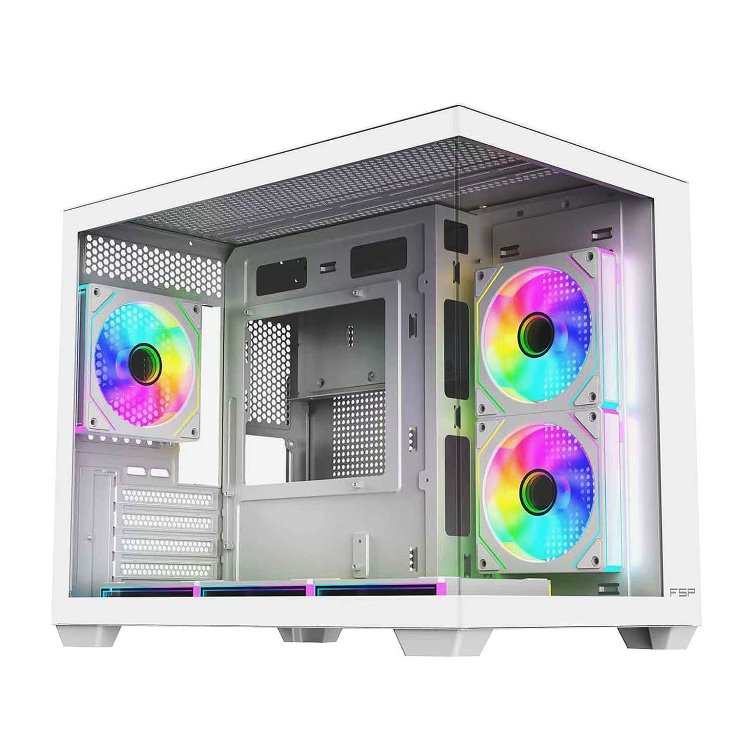 Case mATX midi tower FSP S342-WA, (без БП), WHITE