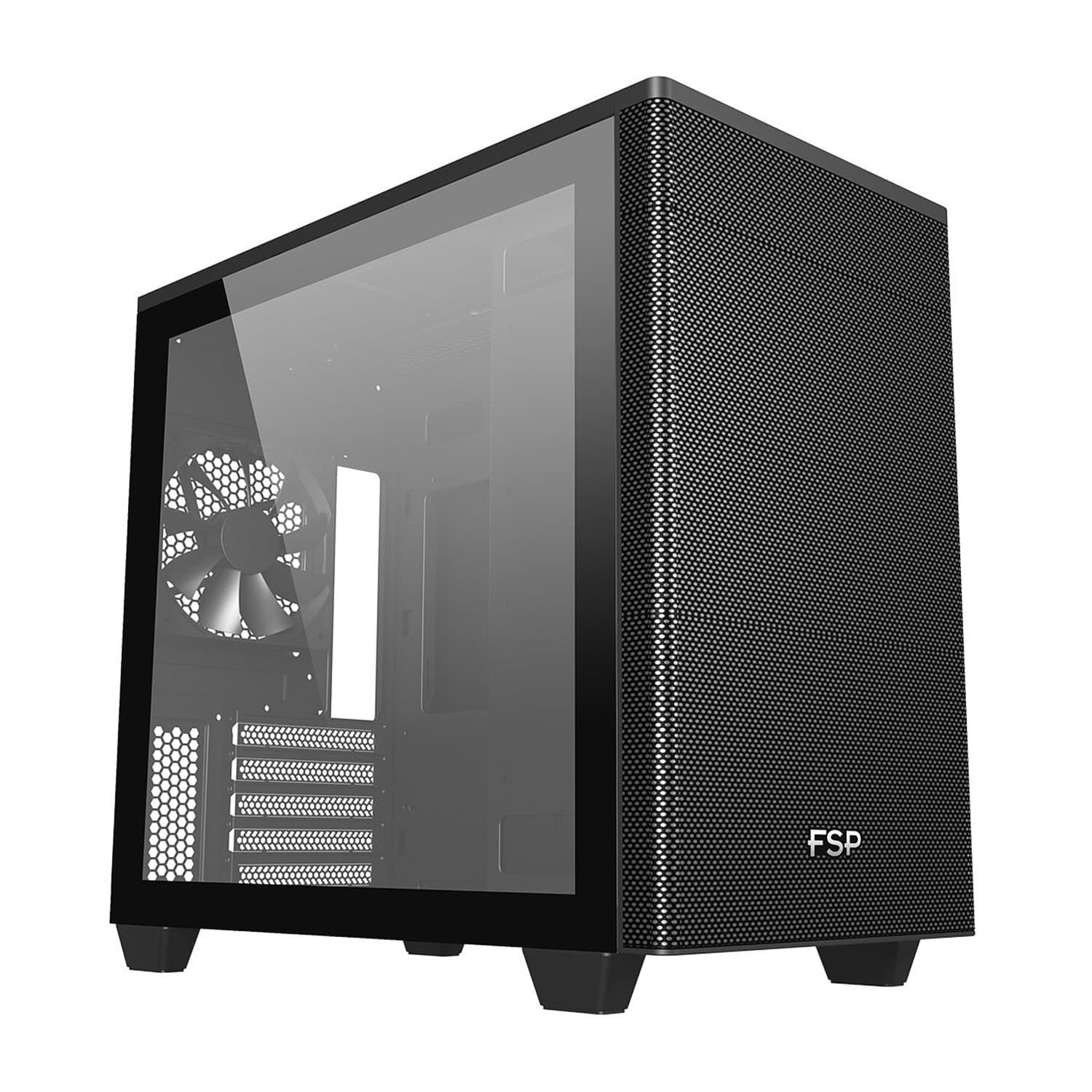 Case ATX midi tower FSP CST360B , (без БП), BLACK